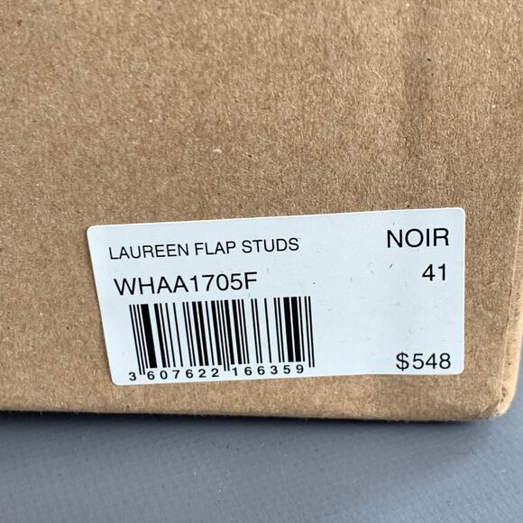 ZADIG & VOLTAIRE 8 Laureen Flap Black Studded Leather Belted Side Zipper Boots - Picture 10 of 10